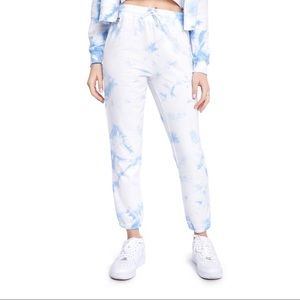 SPLENDID Playa Blue Peach Tie Dye Joggers Sweats M